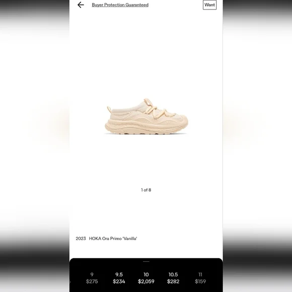 Hoka One One Ora Primo Vanilla Mens 1141570 VLV - Picture 10 of 10